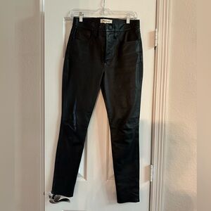 Madewell Black Leather Skinny Pants size 27